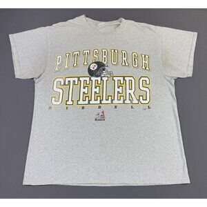 Rare Vintage 1998 Pittsburgh Steelers NFL Riddell Football Helmet Gray Shirt 2XL